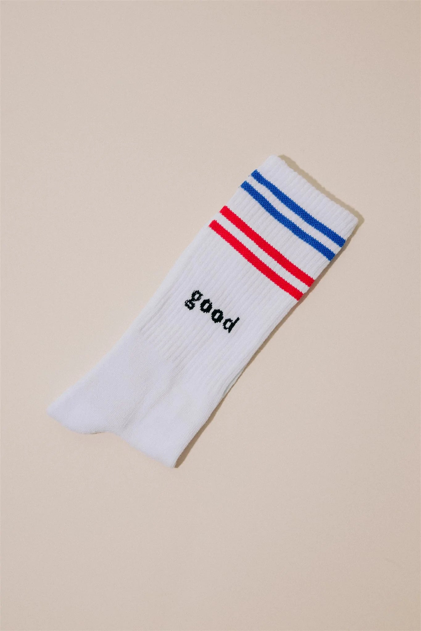good socks athletics socks in classic with a blue and red stripe